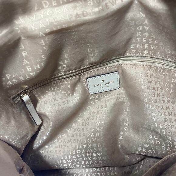 Kate Spade Crossbody Handles Satchel Cream Leather Gold Satin Liner - Picture 4 of 9